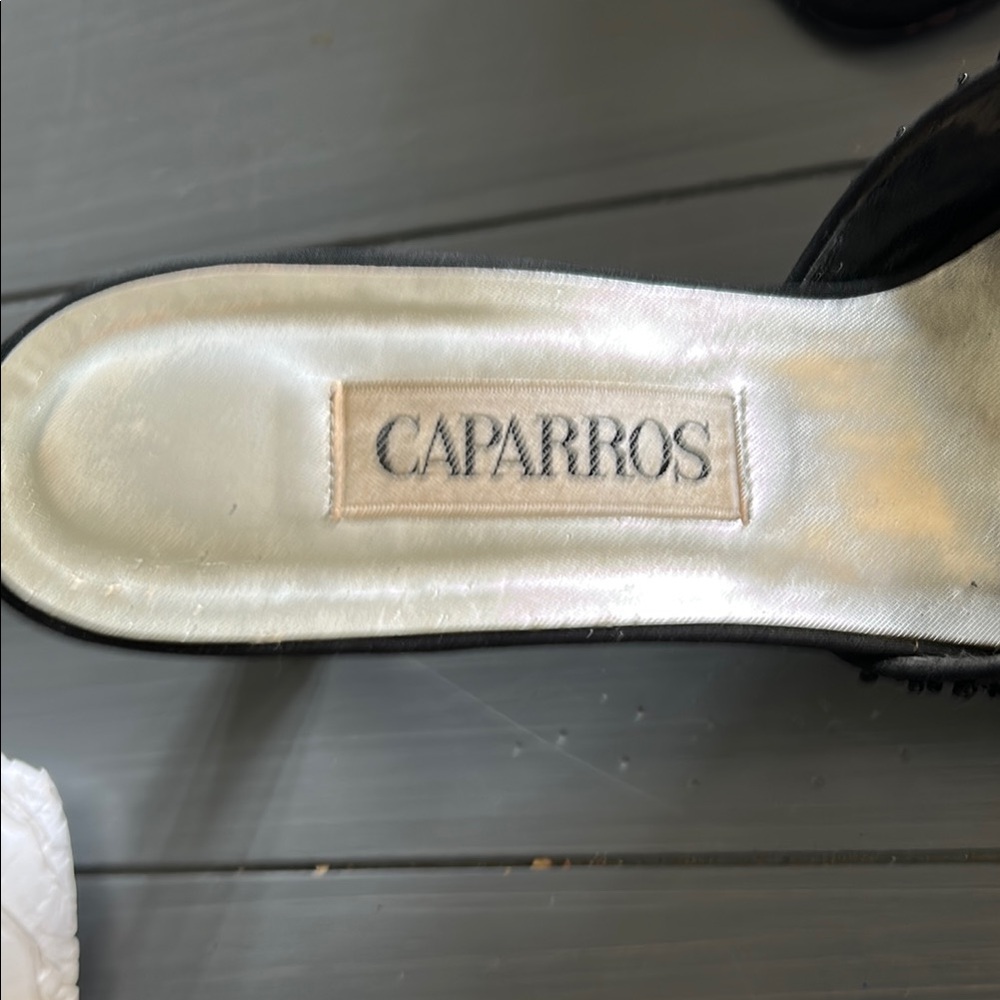 Caparros Black Beaded Heels - Picture 2 of 7